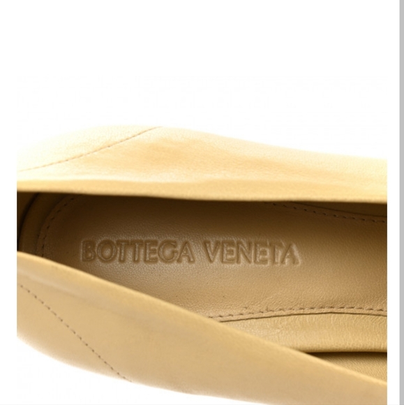 BOTTEGA VENETA Nappa Peep Toe Platform Pumps 39 Cane Sugar - Picture 6 of 8